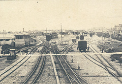 【写真】大正時代の新津停車場（現新津駅）構内