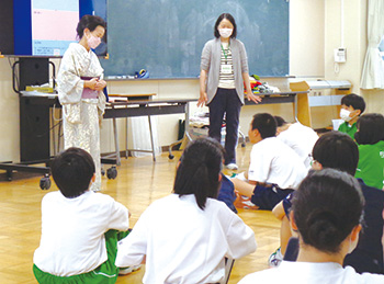 浴衣着付け体験(藤見中学校)