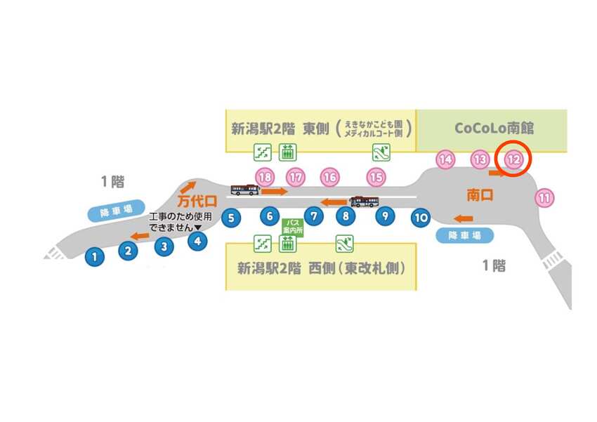 新潟駅バスターミナル画像