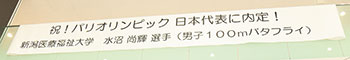 祝! パリオリンピック　日本代表に内定!　横断幕
