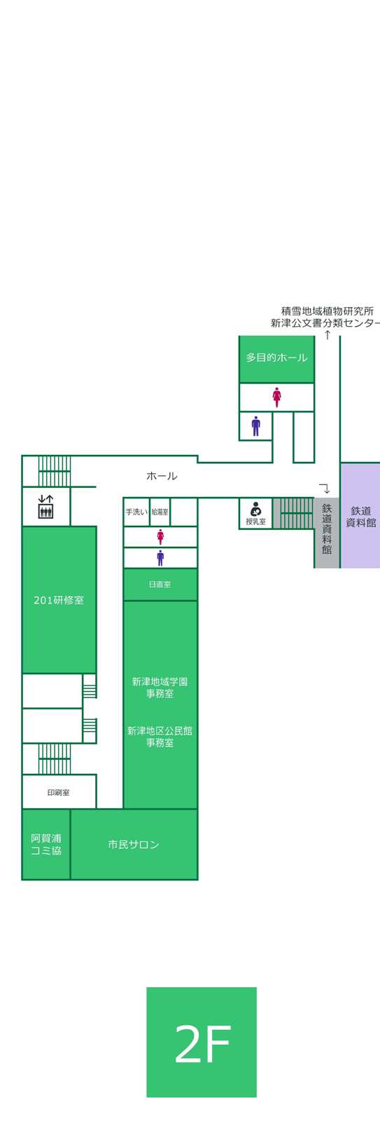 拡大した2階のフロアマップ