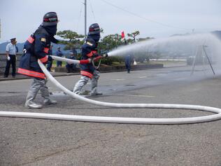 放水訓練の写真