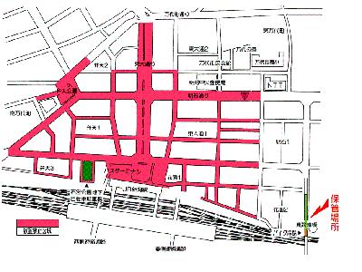 自転車等放置禁止区域図