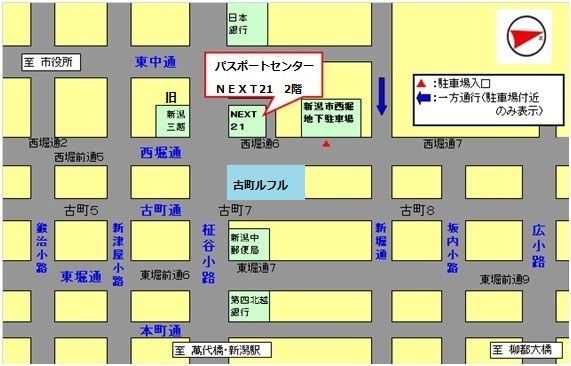 NEXT21、西堀地下駐車場　案内図