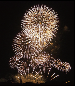 白根大凧合戦花火大会であげられた花火の写真