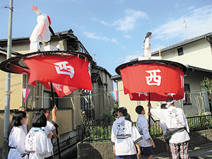 西川中学校　地域とパートナーシップ事業の様子