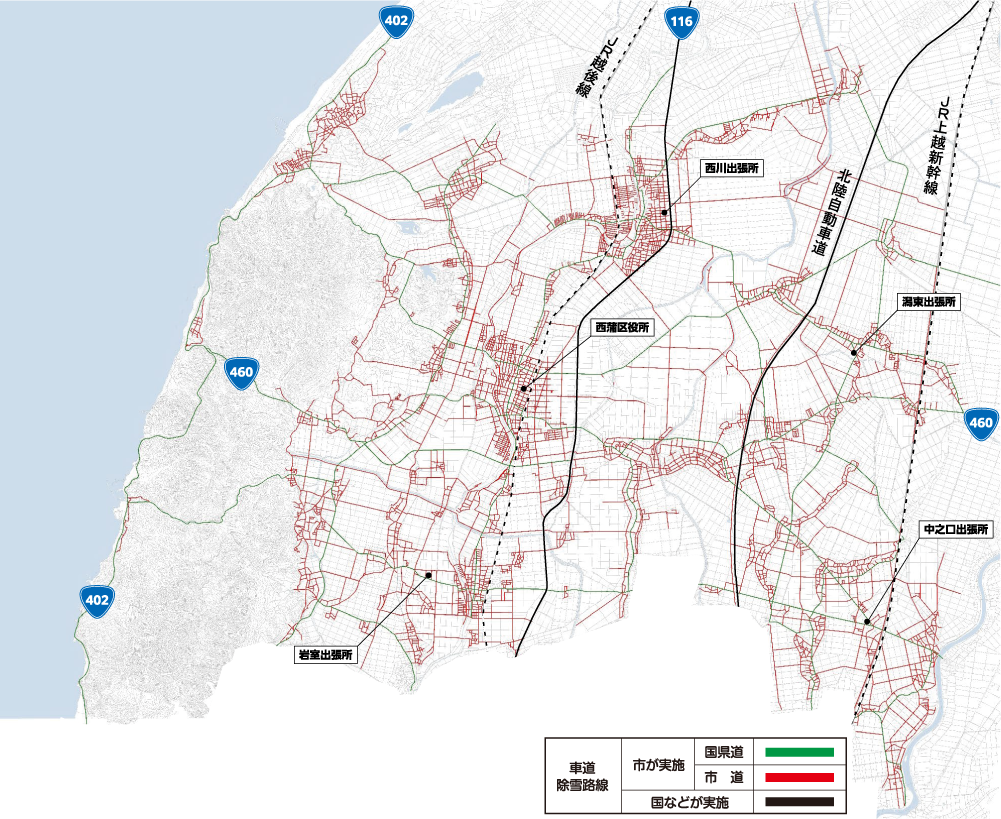 令和5年度西蒲区除雪計画路線図