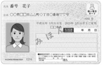 マイナンバーカード　見本